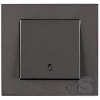 Вимикач одноклавішний КНОПОЧНИЙ Arvia Electric KAREN Антрацит (20 06 2000 205)